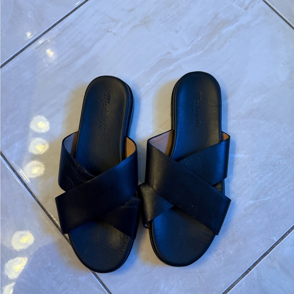 Madewell black leather sandal size 8